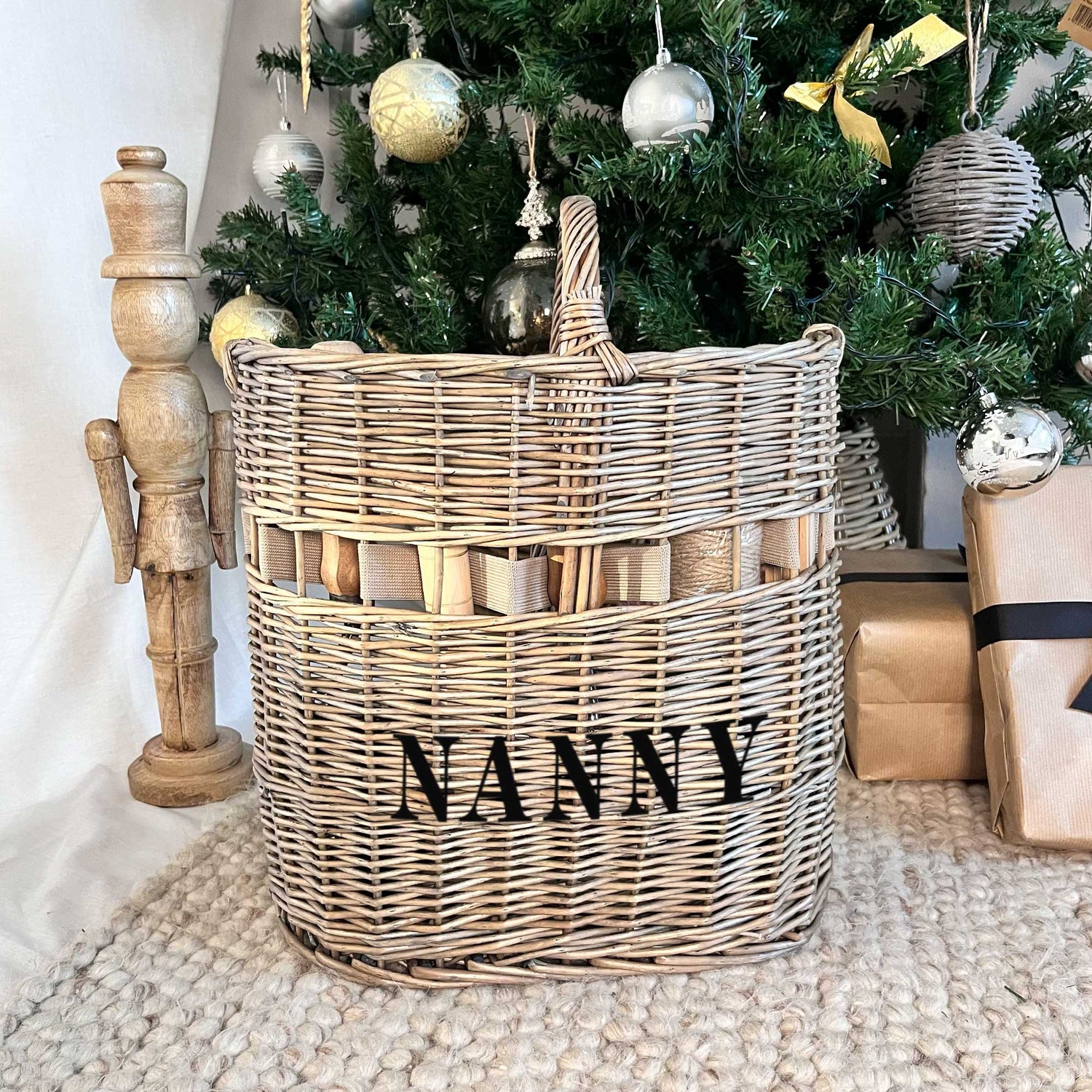 Personalised Garden Tools with Wicker Basket - Garden Gifts for Gardeners