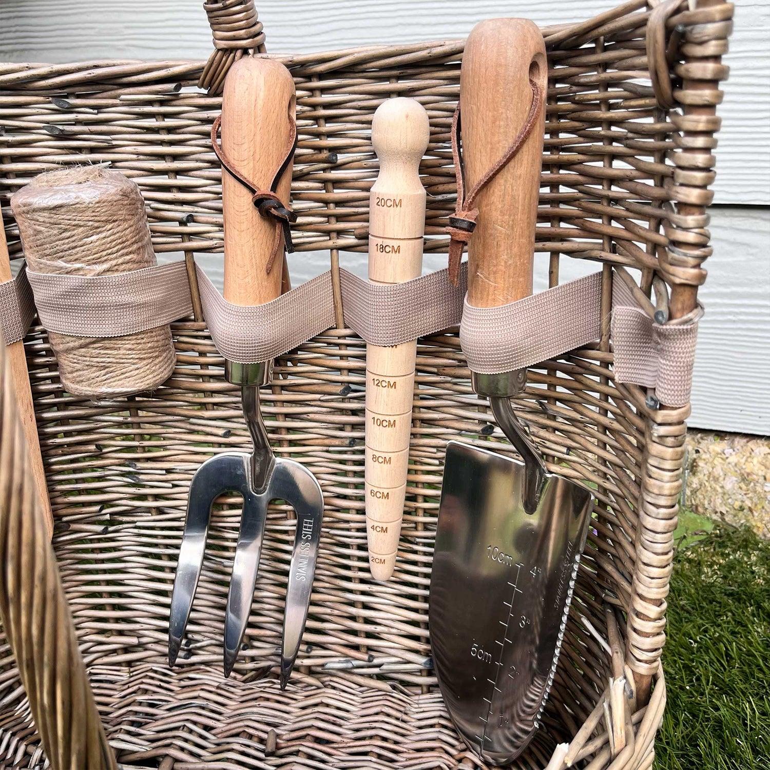 Personalised Garden Tools with Wicker Basket - Garden Gifts for Gardeners