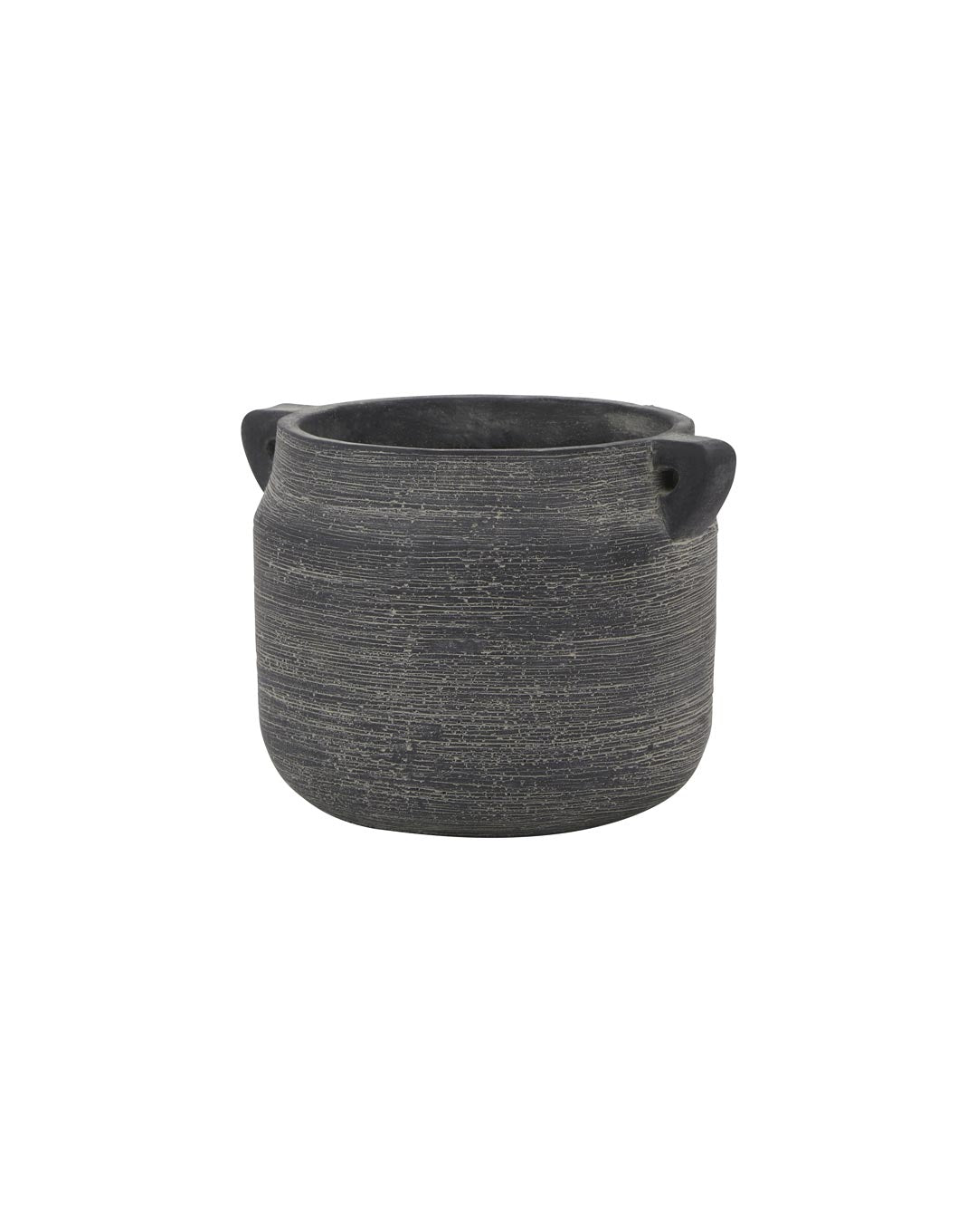 Small Rustic Grey Ceramic Pot