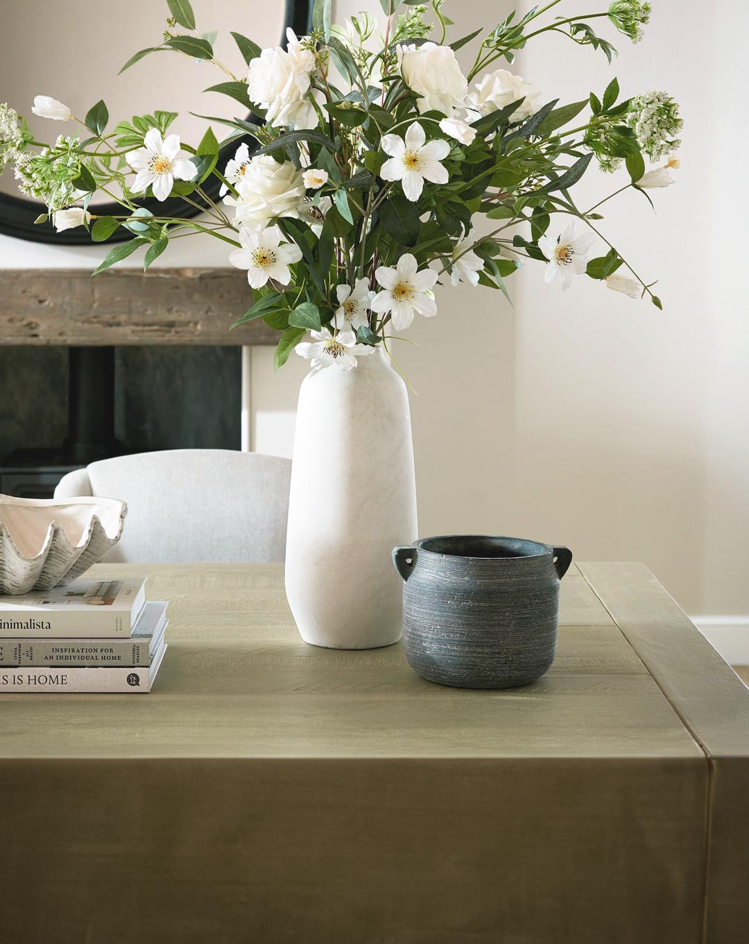 Small Rustic Grey Ceramic Pot