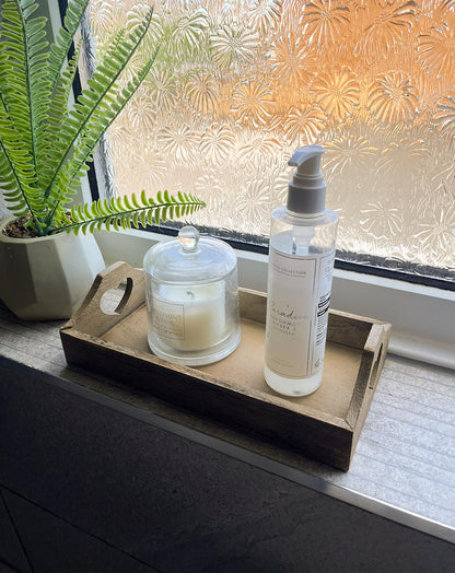 Wooden Tray Set of 2 with Heart Cut-Out - Small Bathroom Tray - Storage &amp; Organisation 