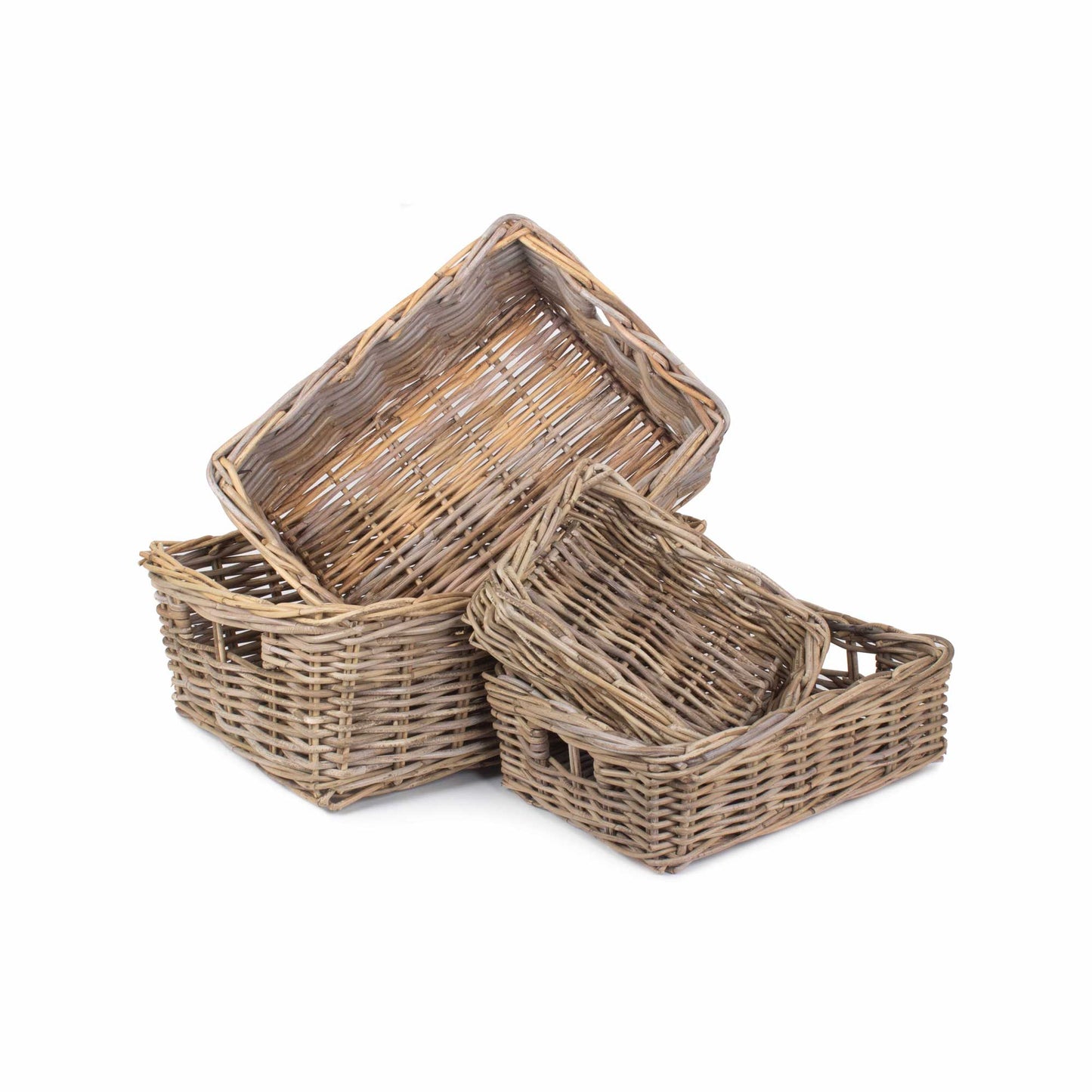 Shallow Rattan Rectangular Basket