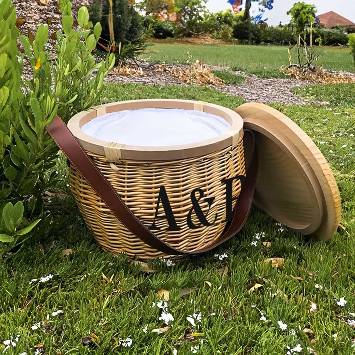 Small Cooler Picnic Basket with Shoulder Strap