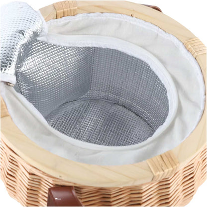 Small Cooler Picnic Basket with Shoulder Strap