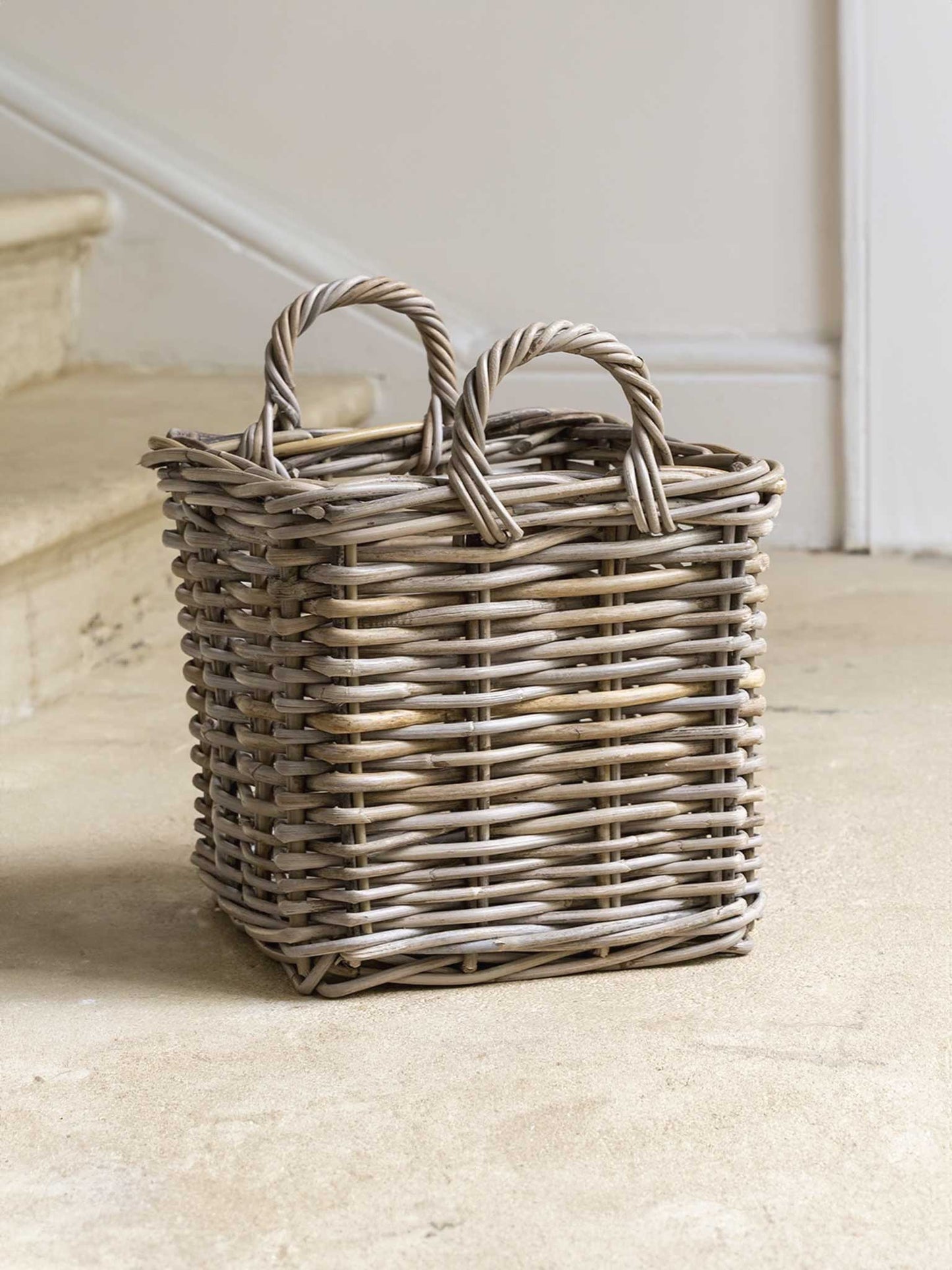 Medium Square Kubu Rattan Log Storage Basket