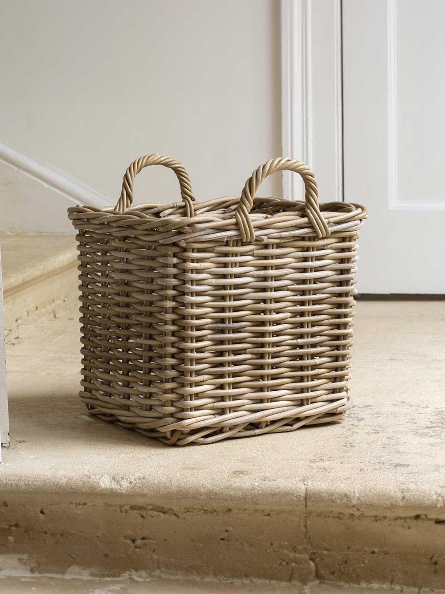 Small Square Kubu Rattan Log Basket