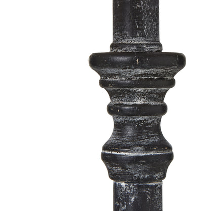 Slim Black Stem Table Lamp with Linen Shade