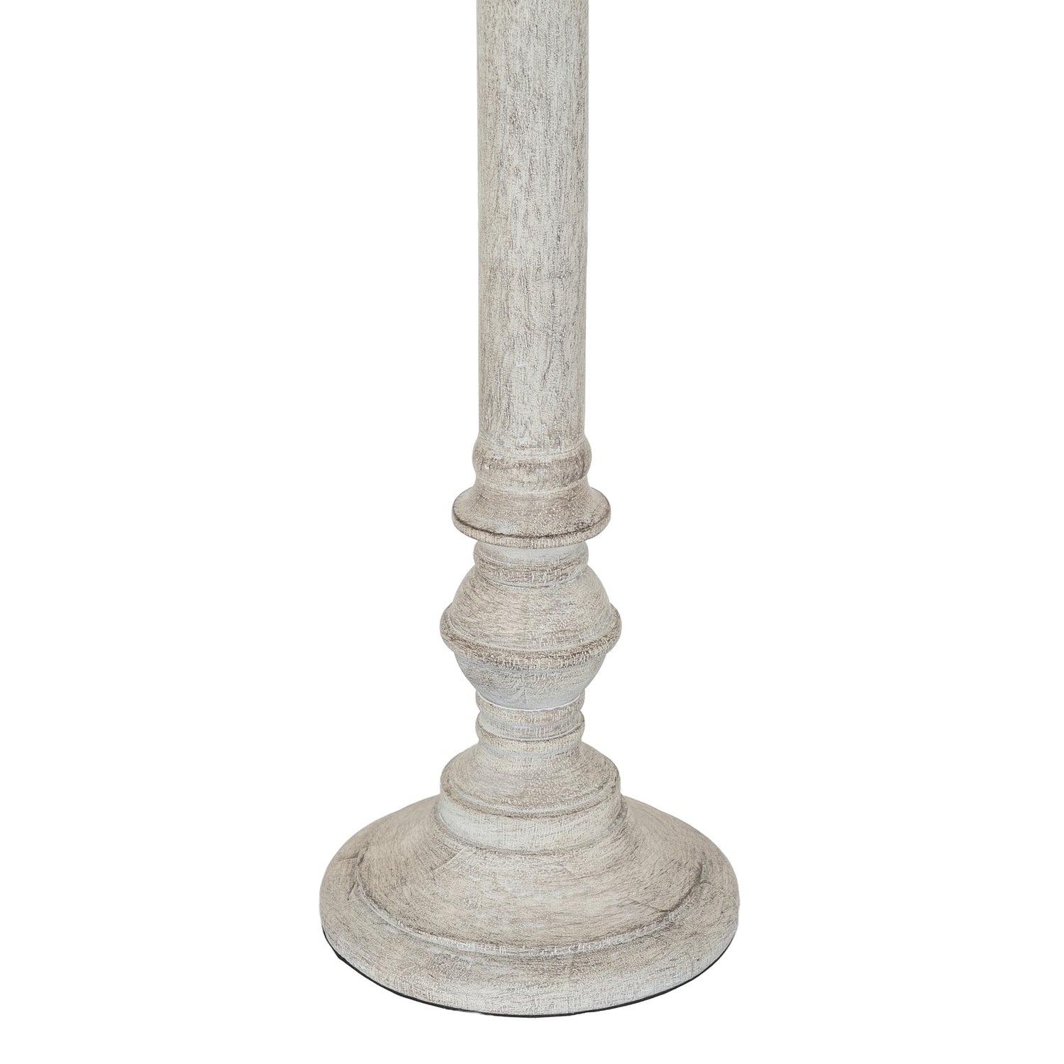 Tall Slim White Wash Table Lamp With Linen Shade