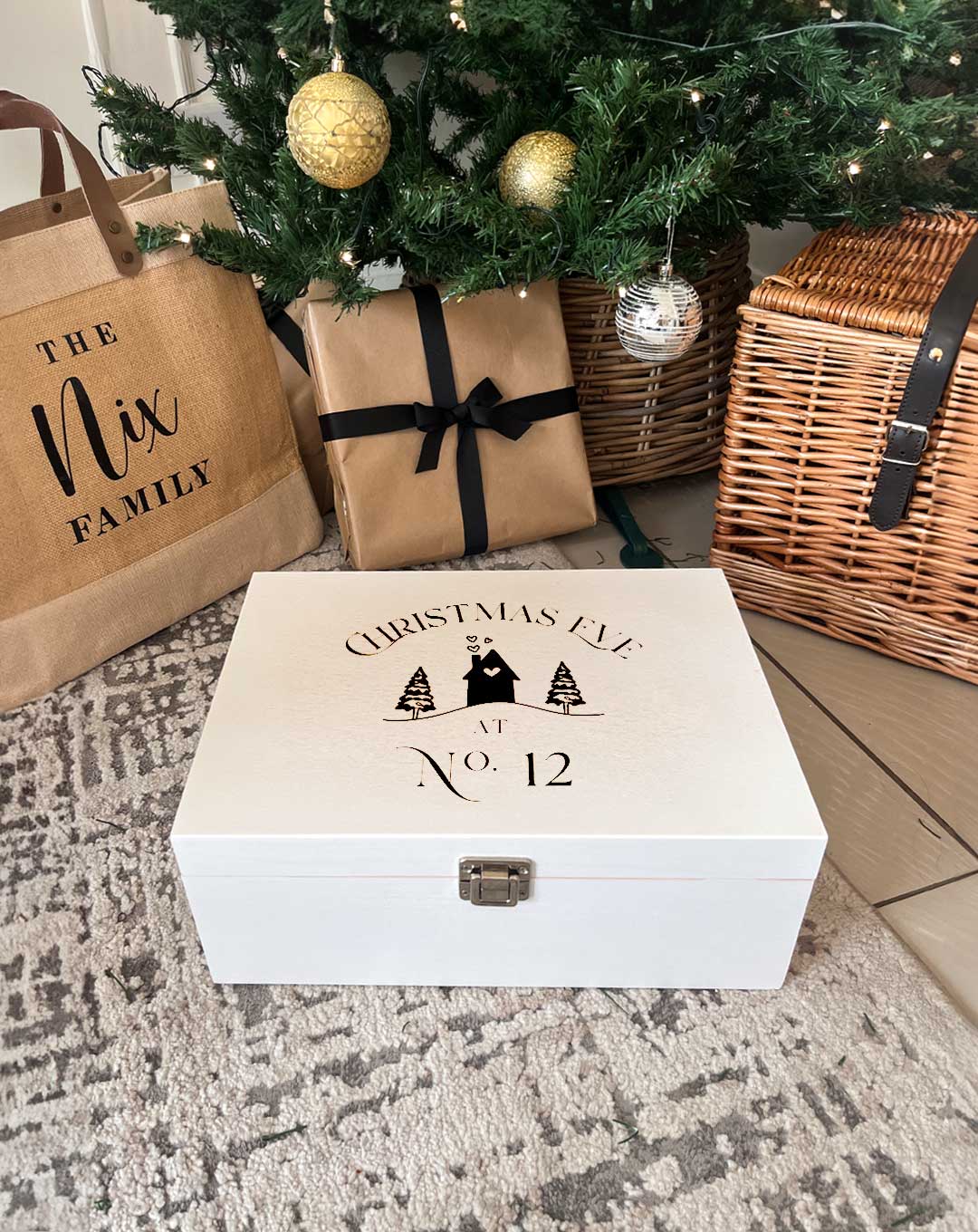 White Wooden Christmas Eve Box