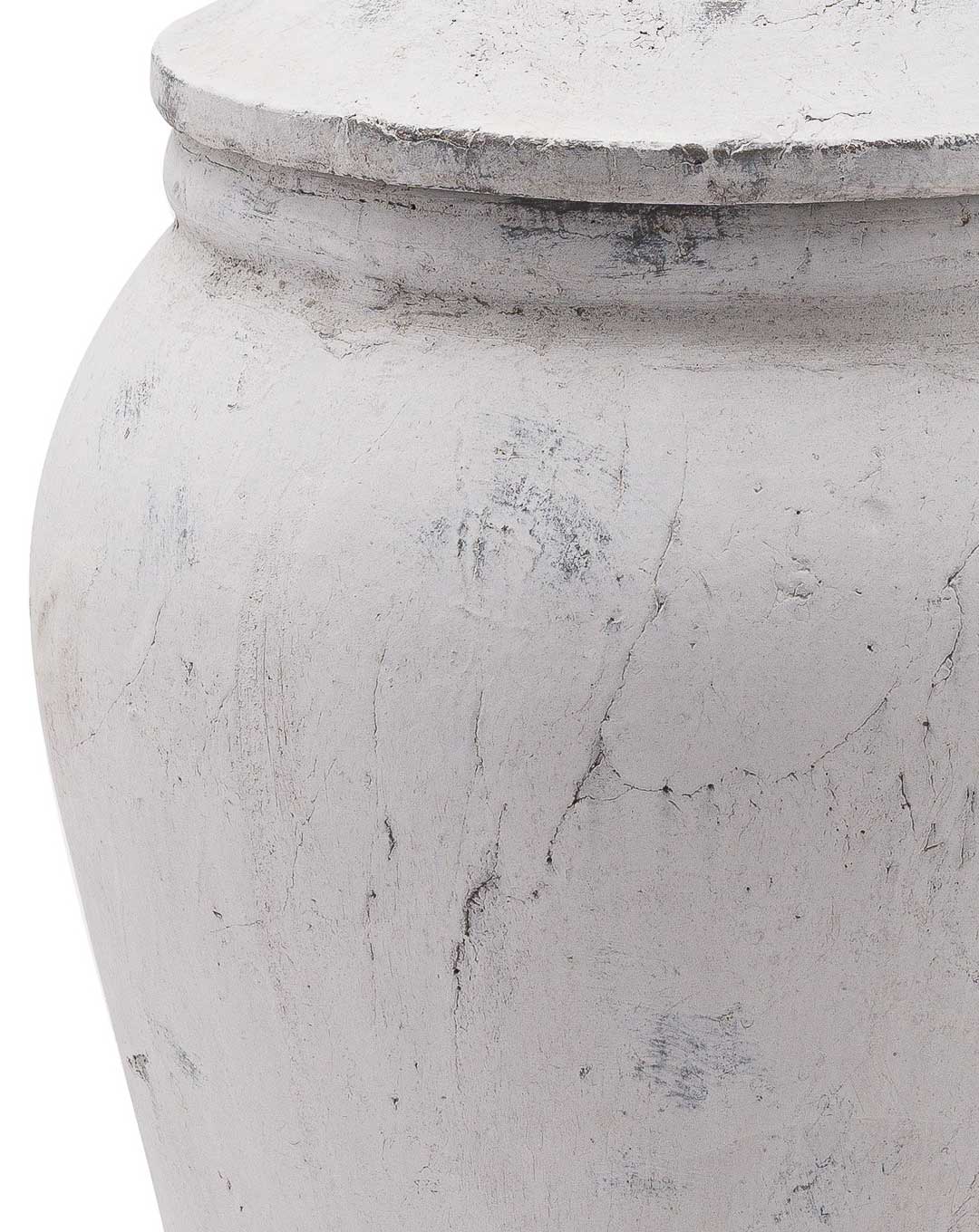 White Aged Stone Ginger Jar