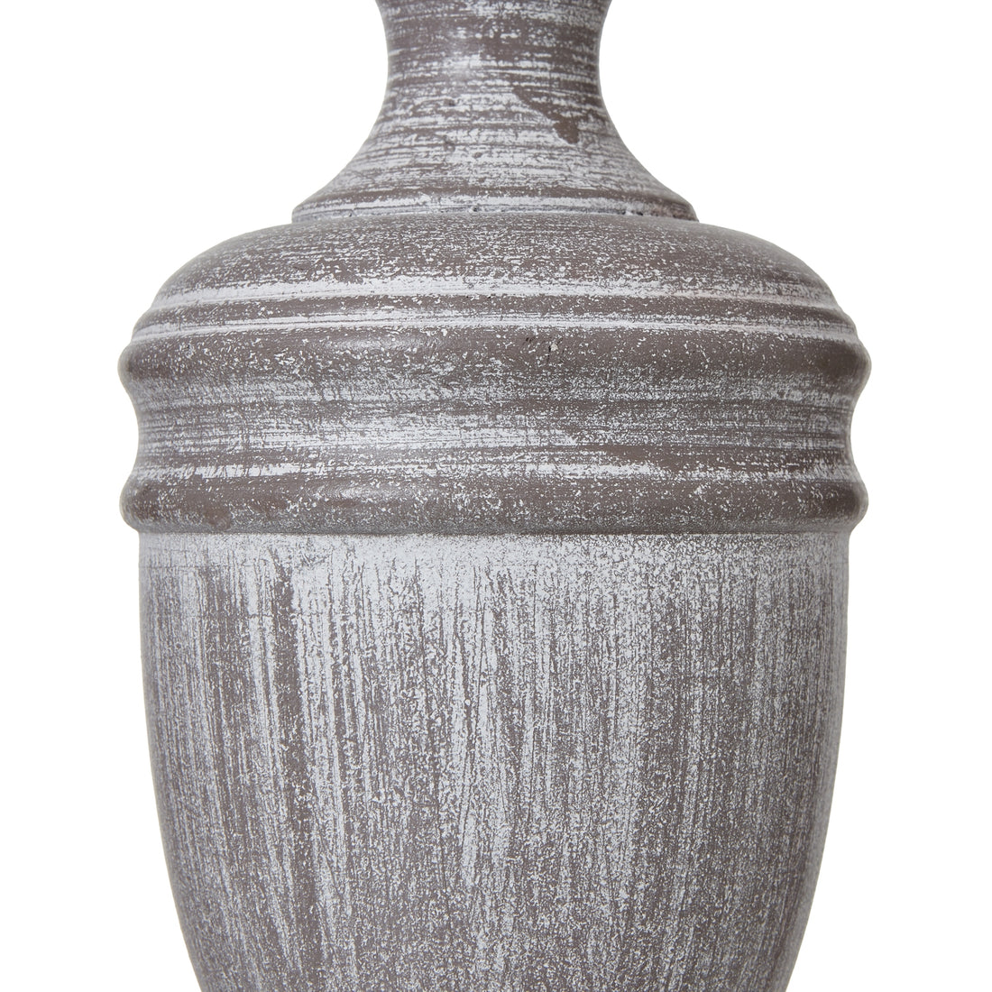 White Wash Urn Table Lamp With Linen Shade