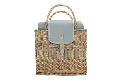 Wine Chiller Basket for Two with Picnic Blanket