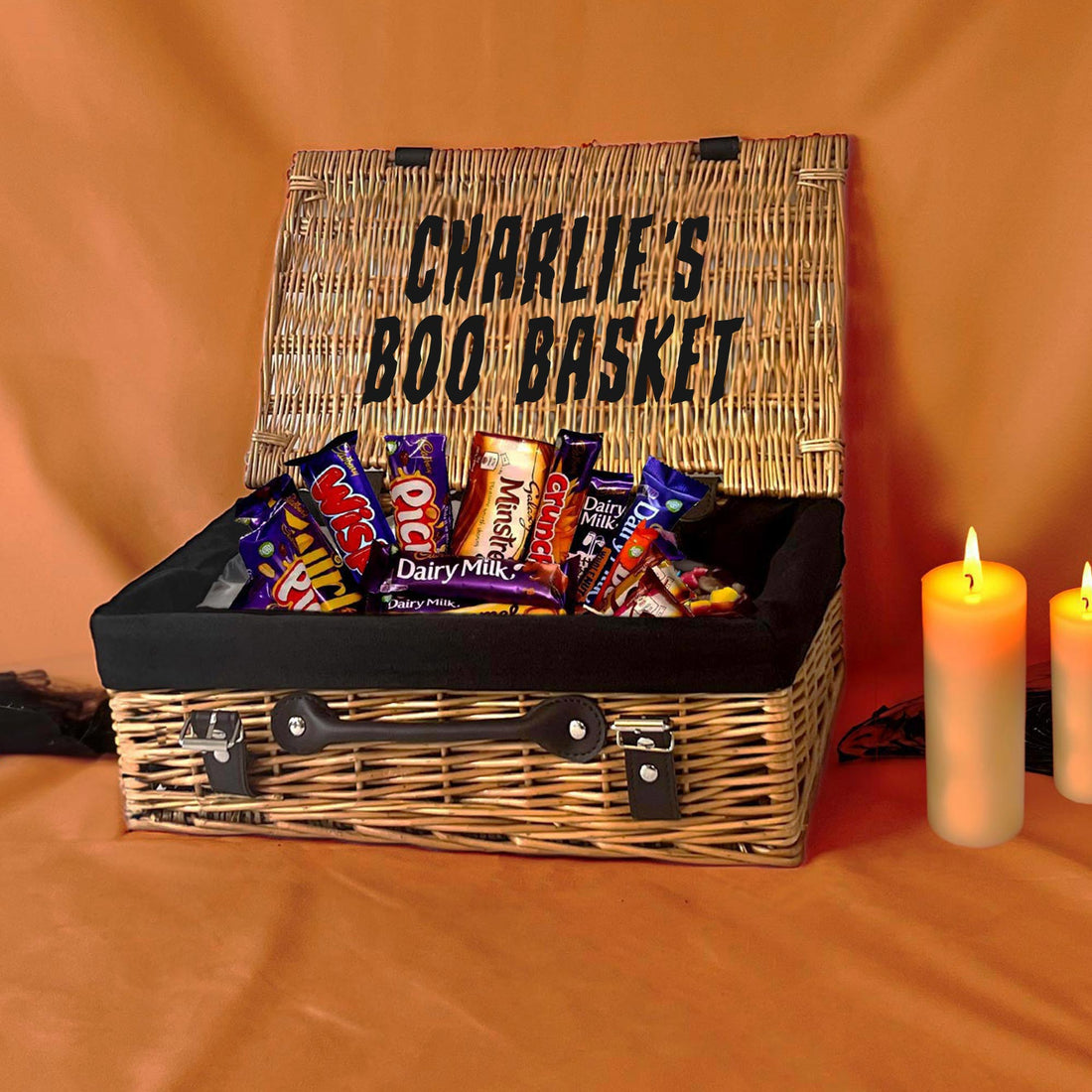 Halloween Boo Basket with Black Lining - Personalised Gift Hamper