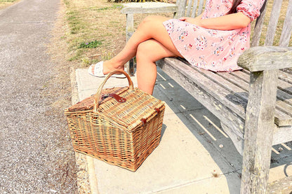 Personalised Double Lidded Picnic Basket for 2 People