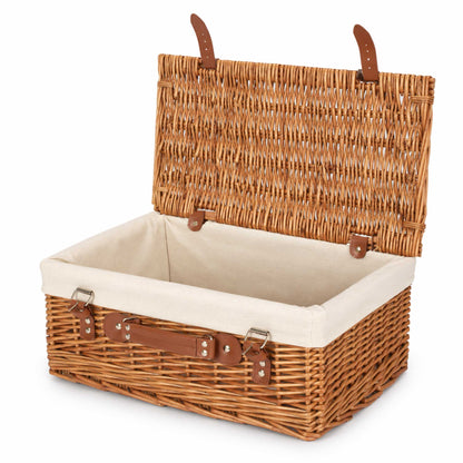 16-inch Empty Wicker Hamper Basket with Liner and Leather Straps - Steamed Willow - Wicker Hamper Wholesale Supplier