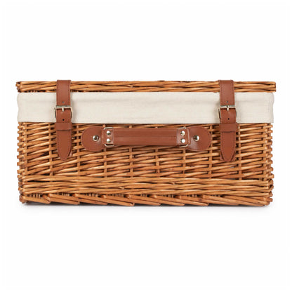 16-inch Empty Wicker Hamper Basket with Liner and Leather Straps - Steamed Willow - Wicker Hamper Wholesale Supplier