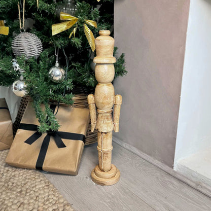 Large Wooden Nutcracker Natural Christmas Decoration