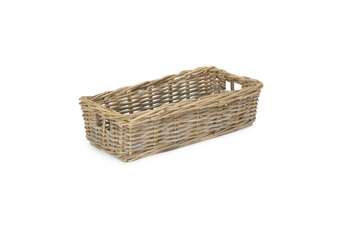 Long Narrow Wicker Storage Basket