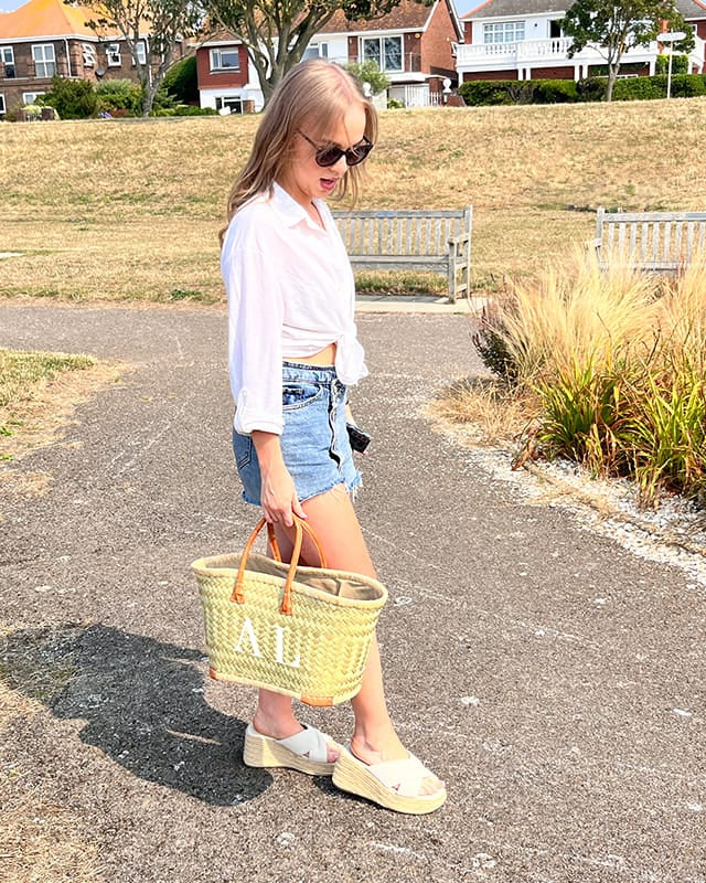 Personalised Moroccan Basket Bag with Drawstring