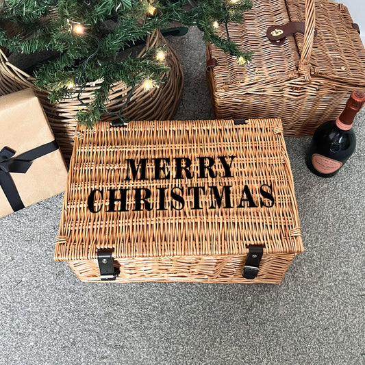 "Merry Christmas" Hamper Wicker Gift Basket