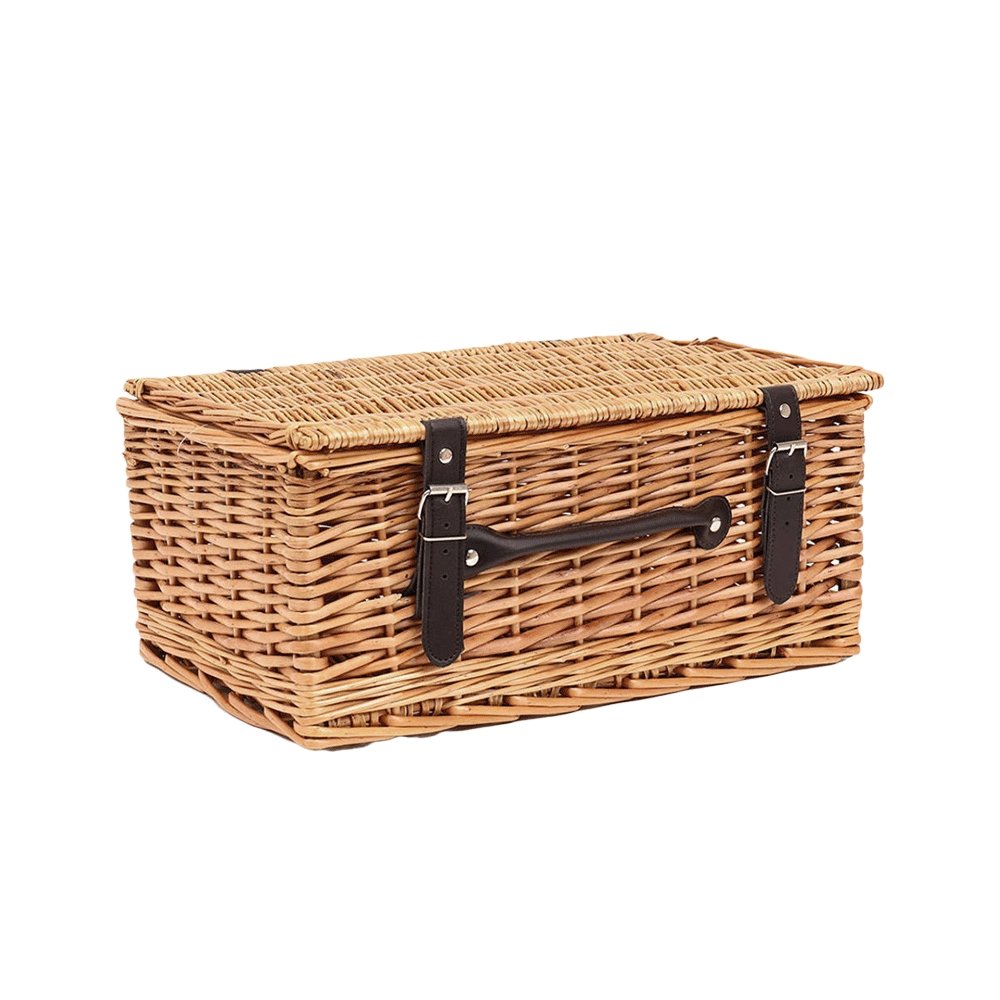 16 inch wicker hamper basket with leather straps