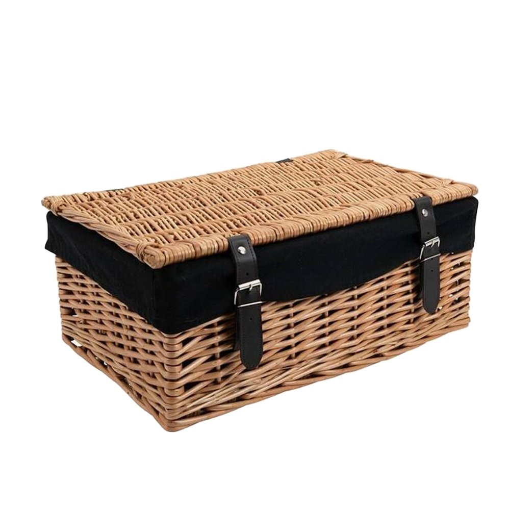 24 inch wicker hamper basket with black lining