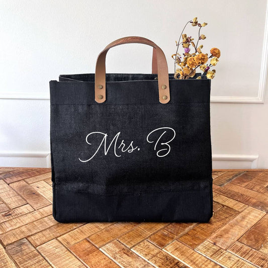 Signature Personalised Market Bag (Black)