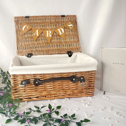 Personalised Wedding Gift - Wicker Basket - Wedding Card Box