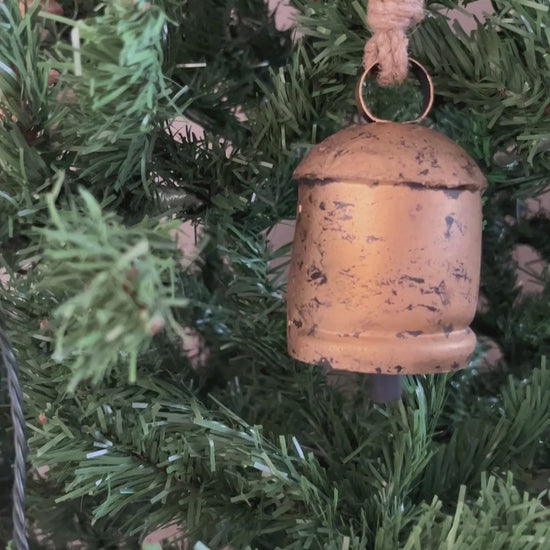 Antique Gold Bell Bauble Christmas Tree Decoration