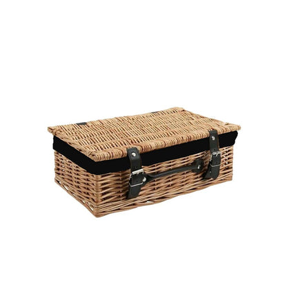 14 inch small wicker hamper with black lining