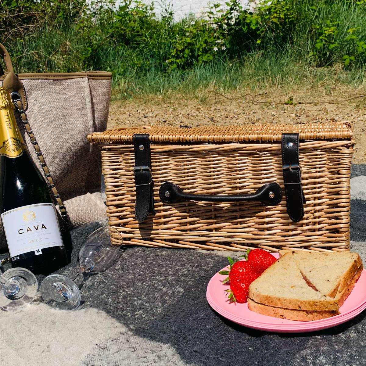 small personalised picnic hamper for couples