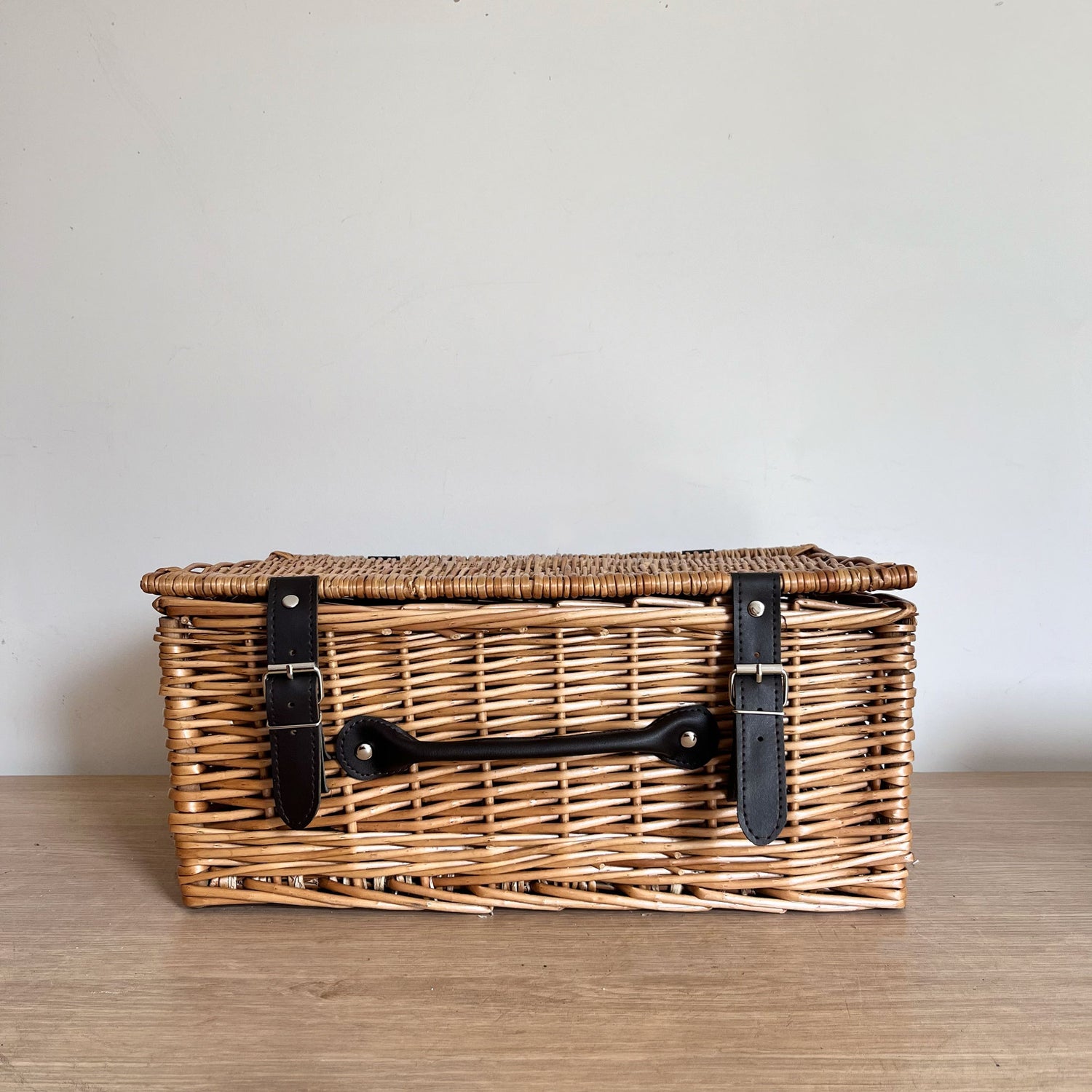Personalised Wicker Basket Gift Hamper with Leather Straps