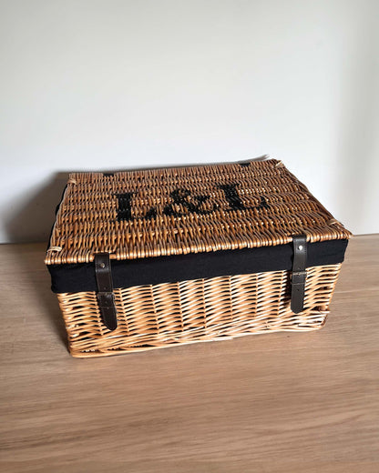 20 inch wicker hamper with black lining