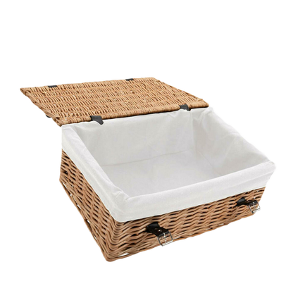 20 inch empty wicker hamper with white lining