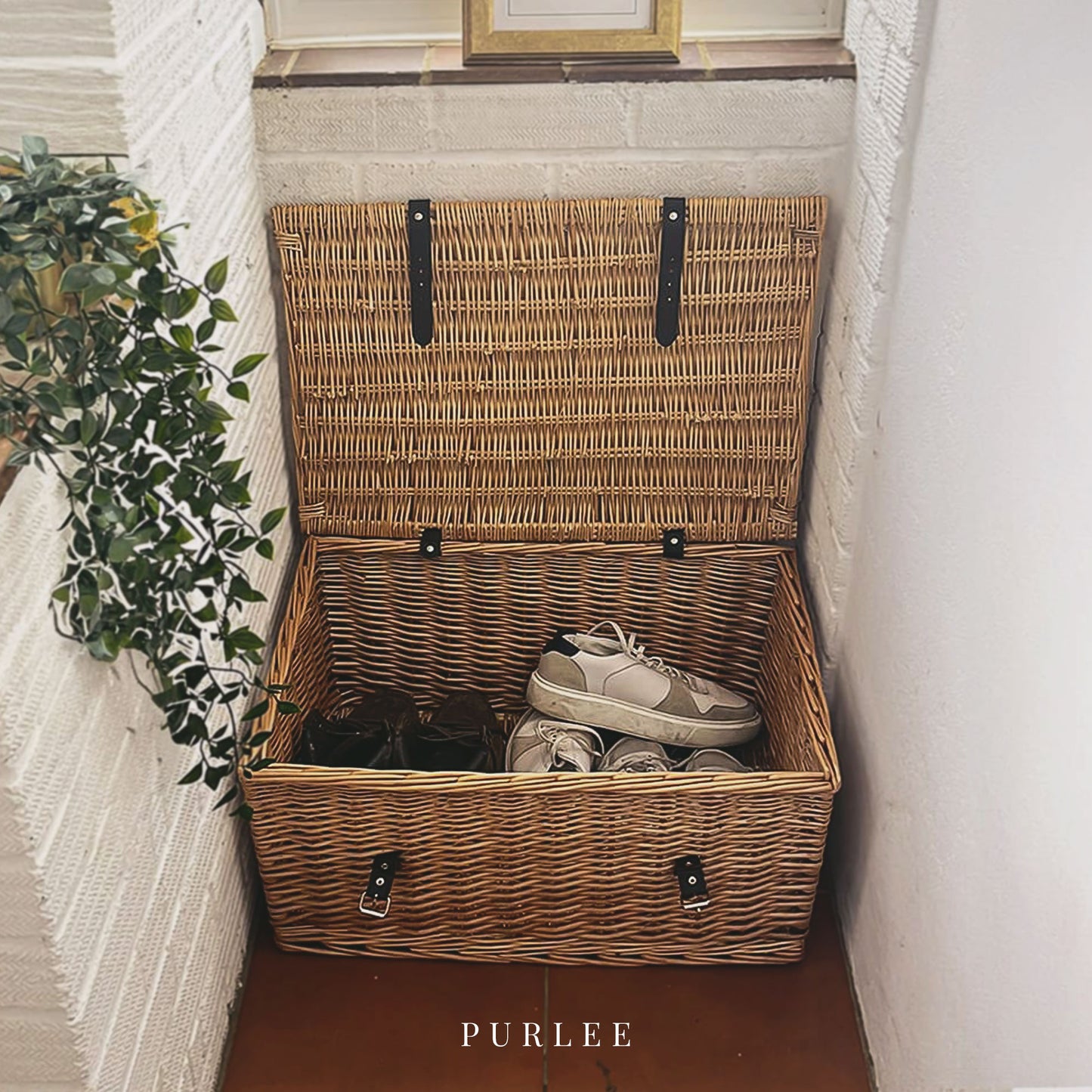 Large Wicker Storage Basket Hallway Shoe Storage