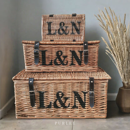 Large 24" Wicker Storage Basket with Lid