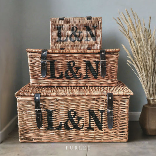 Large 24" Wicker Storage Basket with Lid