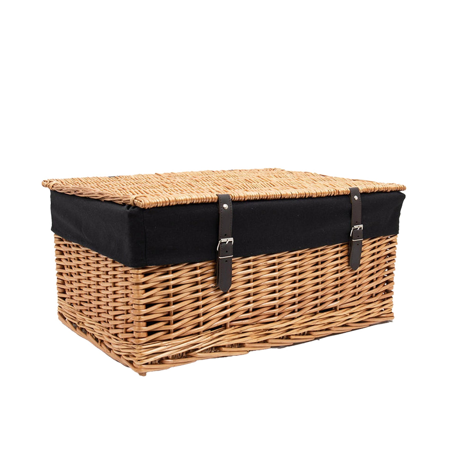 Extra large 24-inch wicker basket gift hamper with black lining