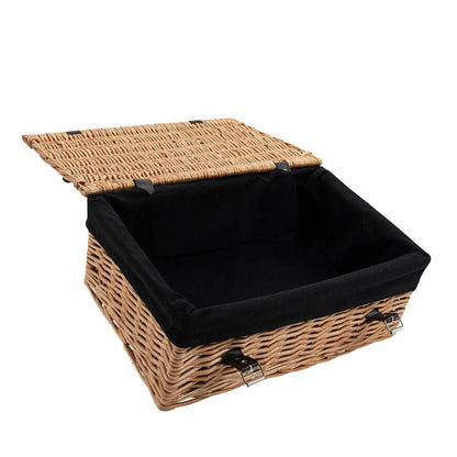 Large 24" Wicker Storage Basket with Black Liner