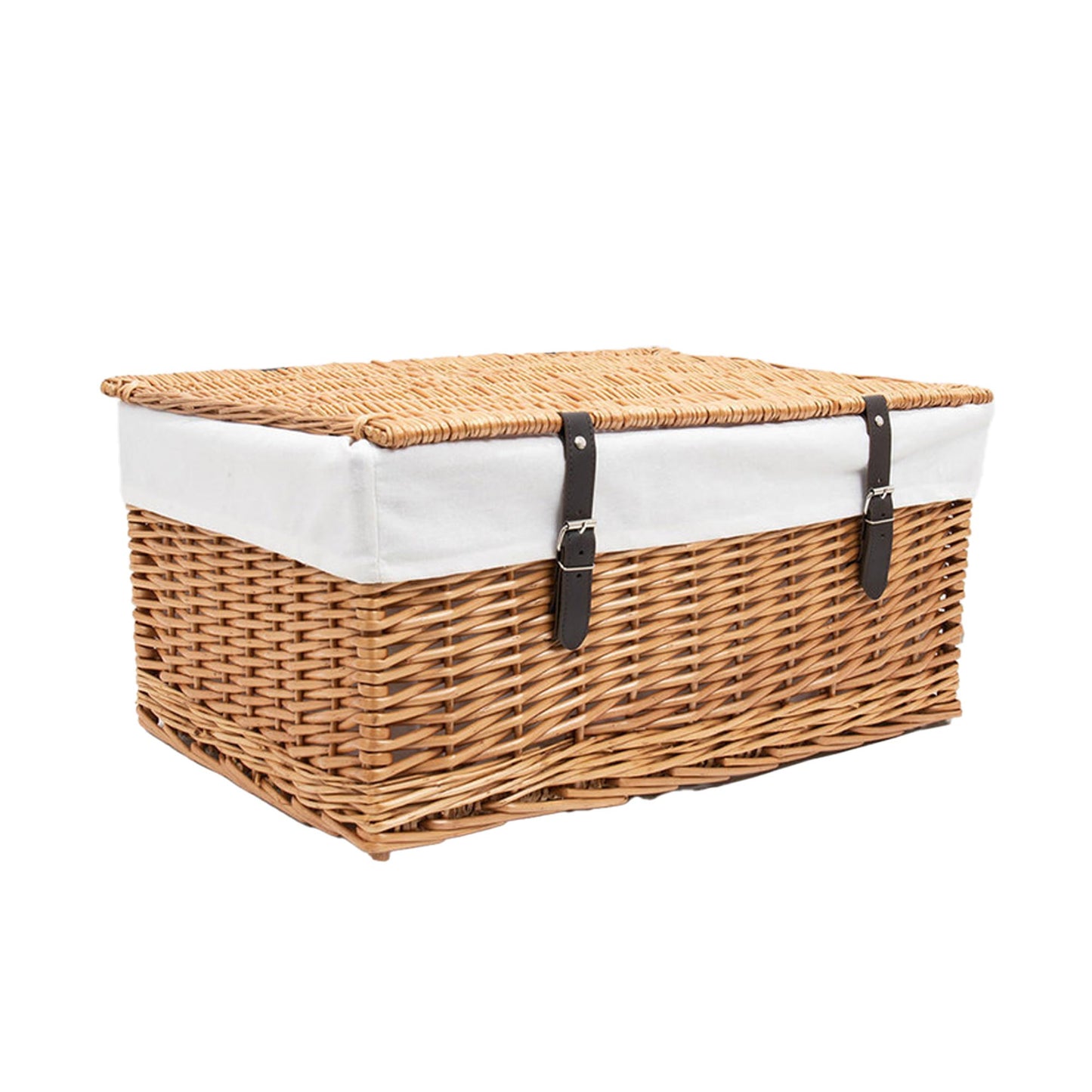 24 inch wicker hamper basket with white lining