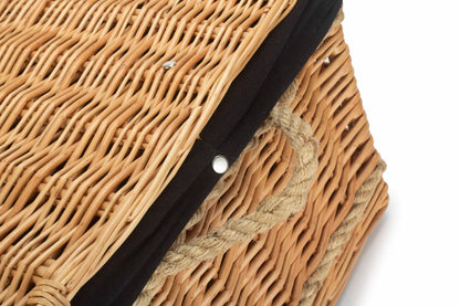 24" Rope Handled Wicker Basket Trunk with Liner