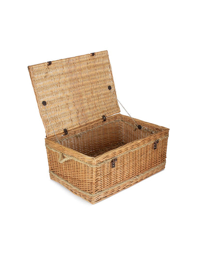 26" Rope Handled Wicker Storage Trunk