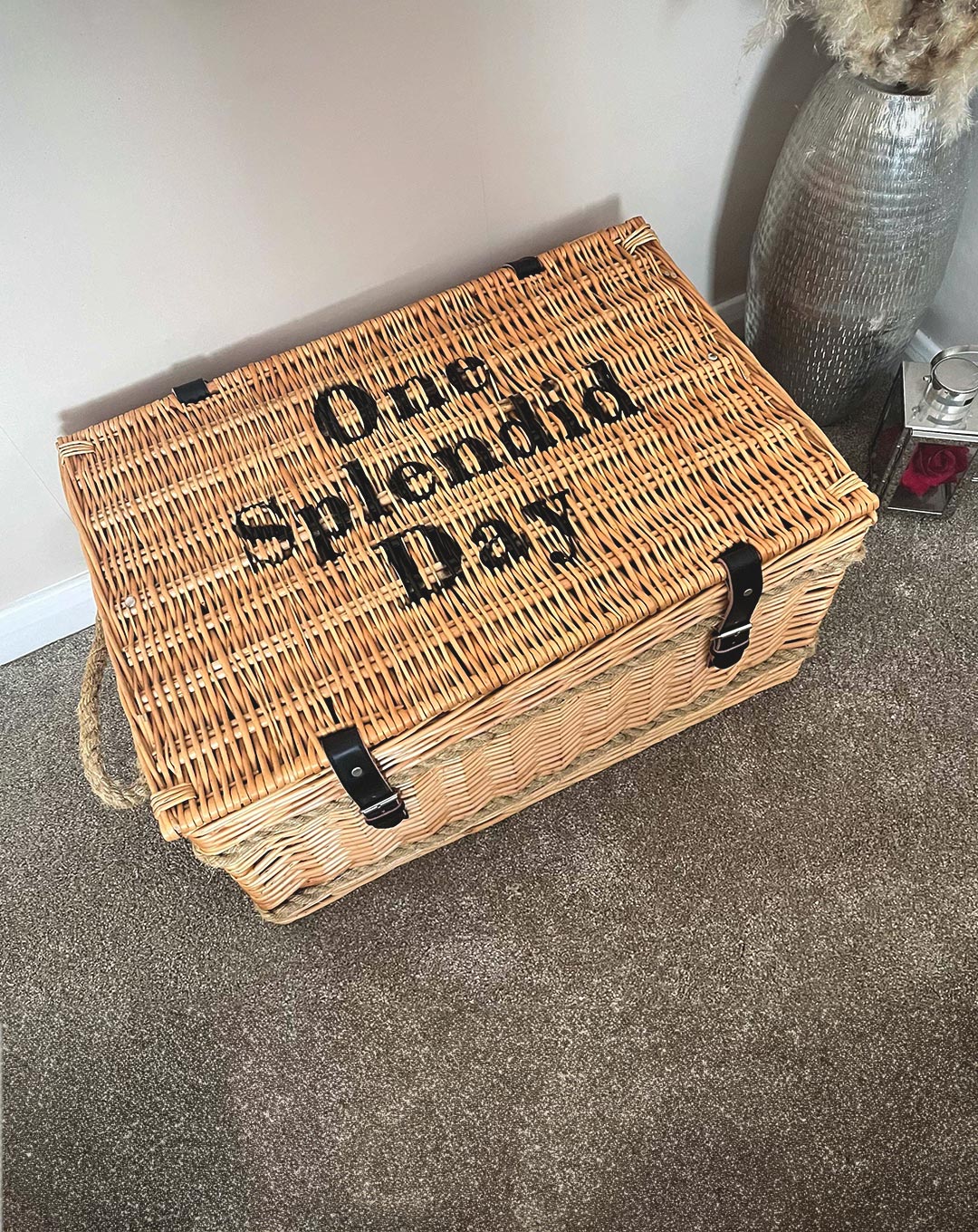 26" Rope Handled Wicker Storage Trunk