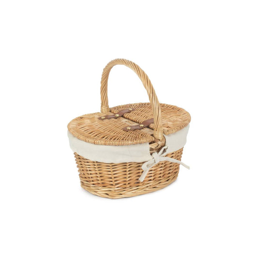 Children's Oval Lidded Hamper With White Lining