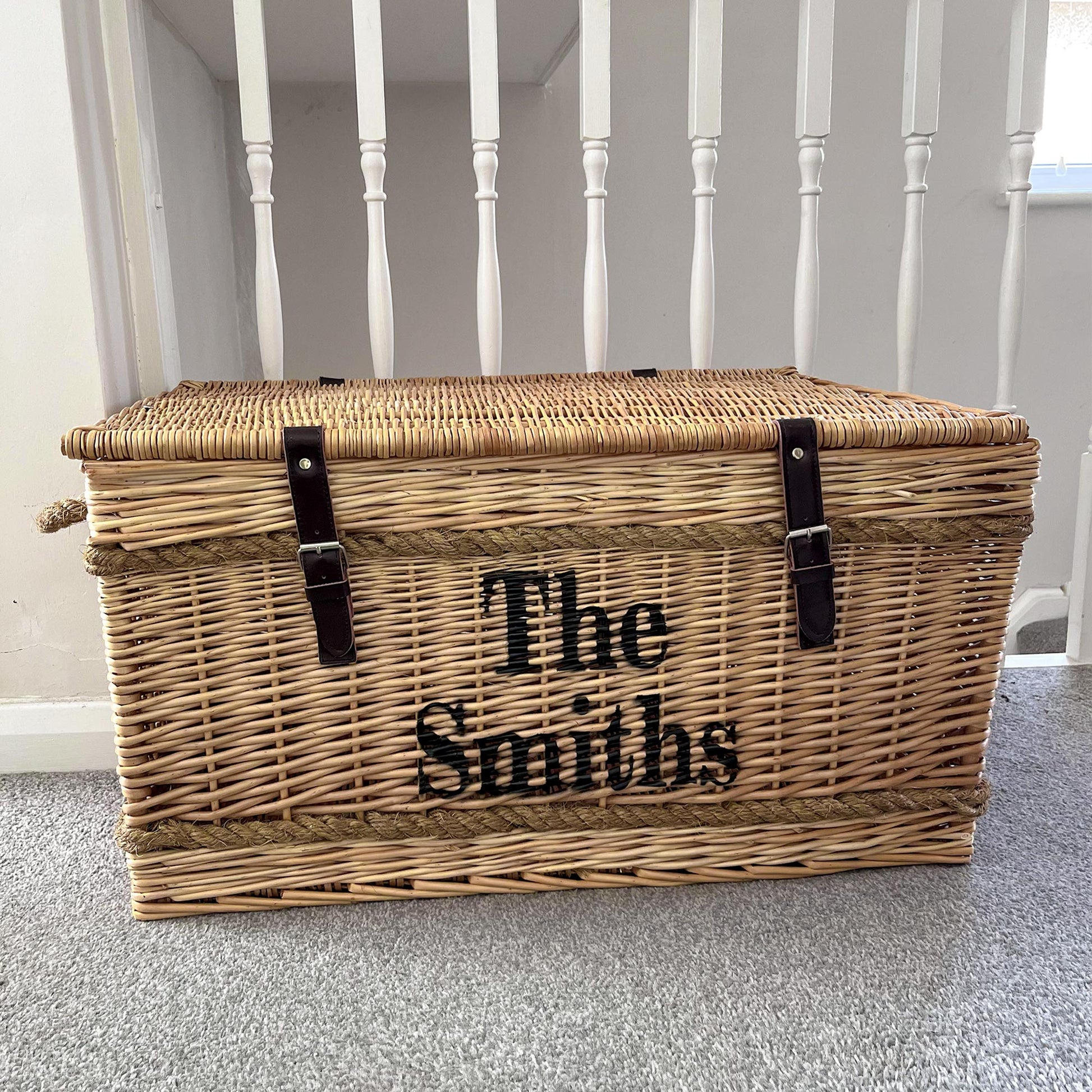 personalised family gift - large storage trunk basket