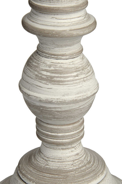 Rustic White Wash Candlestick Table Lamp